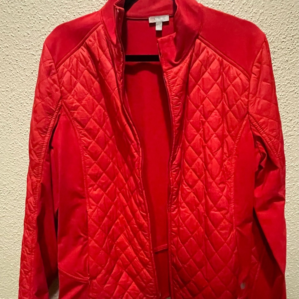 Talbots Red  activewear jacket-L